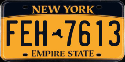 NY license plate FEH7613