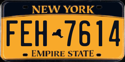 NY license plate FEH7614