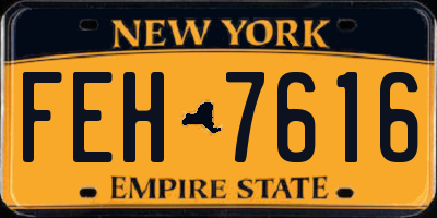 NY license plate FEH7616