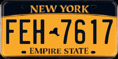 NY license plate FEH7617
