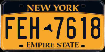 NY license plate FEH7618