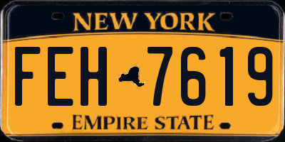 NY license plate FEH7619
