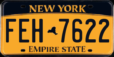 NY license plate FEH7622