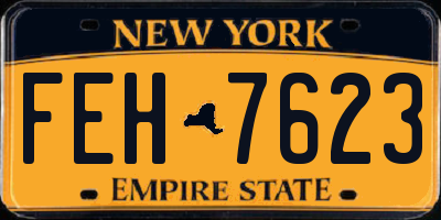 NY license plate FEH7623