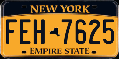 NY license plate FEH7625