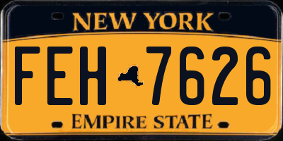 NY license plate FEH7626