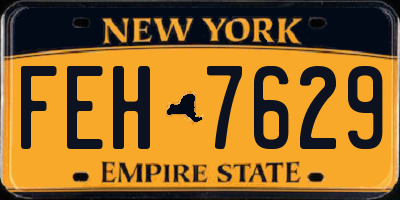 NY license plate FEH7629