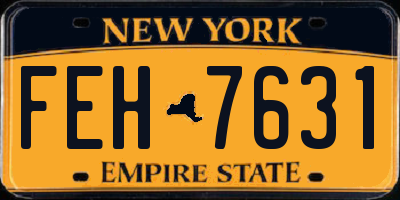 NY license plate FEH7631