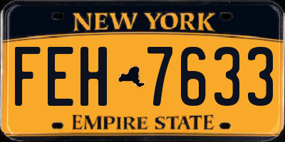 NY license plate FEH7633