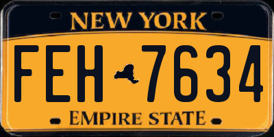 NY license plate FEH7634