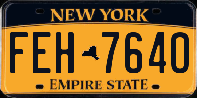 NY license plate FEH7640
