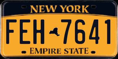 NY license plate FEH7641