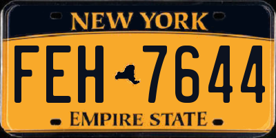 NY license plate FEH7644