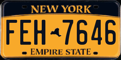 NY license plate FEH7646