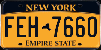 NY license plate FEH7660