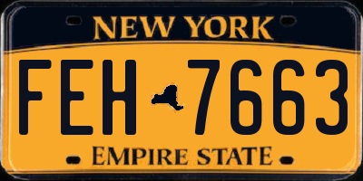 NY license plate FEH7663