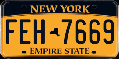 NY license plate FEH7669