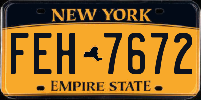 NY license plate FEH7672