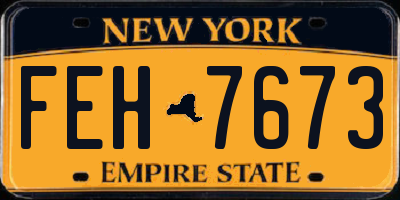NY license plate FEH7673