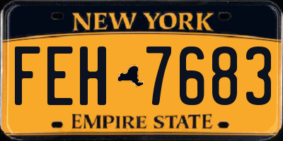 NY license plate FEH7683