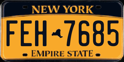 NY license plate FEH7685