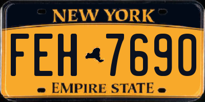 NY license plate FEH7690