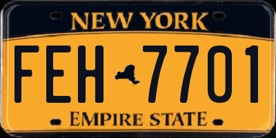 NY license plate FEH7701