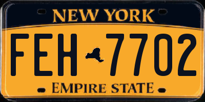 NY license plate FEH7702