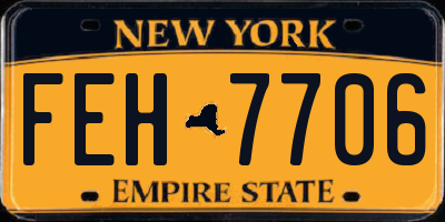 NY license plate FEH7706