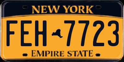 NY license plate FEH7723