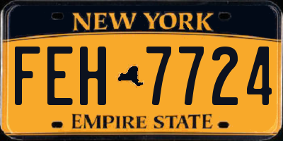 NY license plate FEH7724