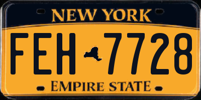 NY license plate FEH7728
