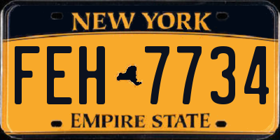 NY license plate FEH7734