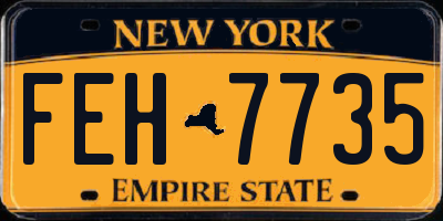 NY license plate FEH7735