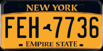 NY license plate FEH7736