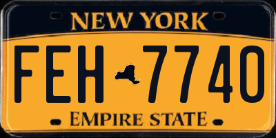 NY license plate FEH7740