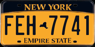 NY license plate FEH7741