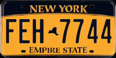 NY license plate FEH7744