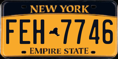 NY license plate FEH7746