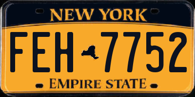 NY license plate FEH7752