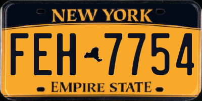 NY license plate FEH7754