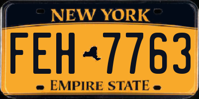 NY license plate FEH7763