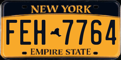 NY license plate FEH7764