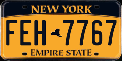 NY license plate FEH7767
