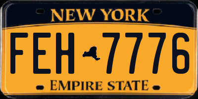 NY license plate FEH7776