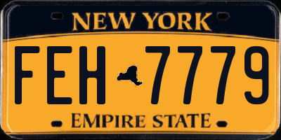 NY license plate FEH7779