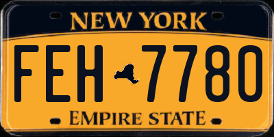 NY license plate FEH7780