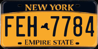 NY license plate FEH7784