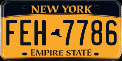 NY license plate FEH7786