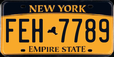 NY license plate FEH7789